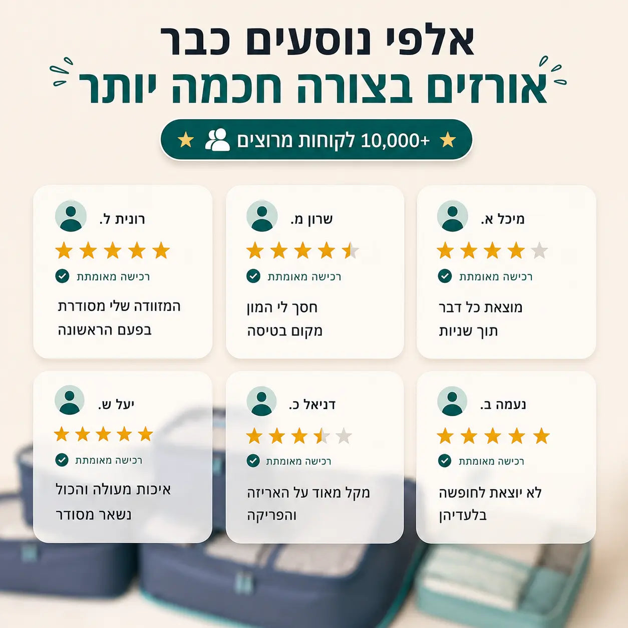 ביקורות לקוחות על סט אירגוניות לאריזה חכמה  